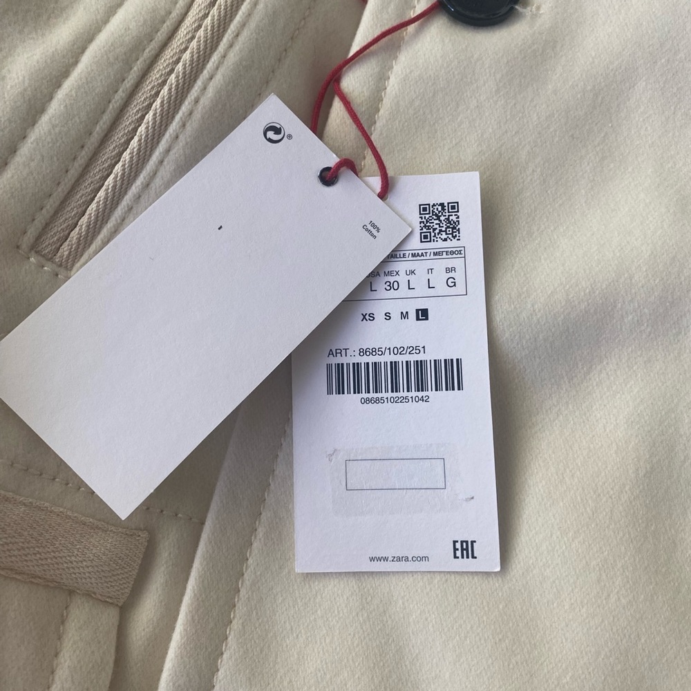 ZARA SRPLS ICE/CT 03 WOOL COAT OYSTER WHITE WOMEN - Picture 13 of 16